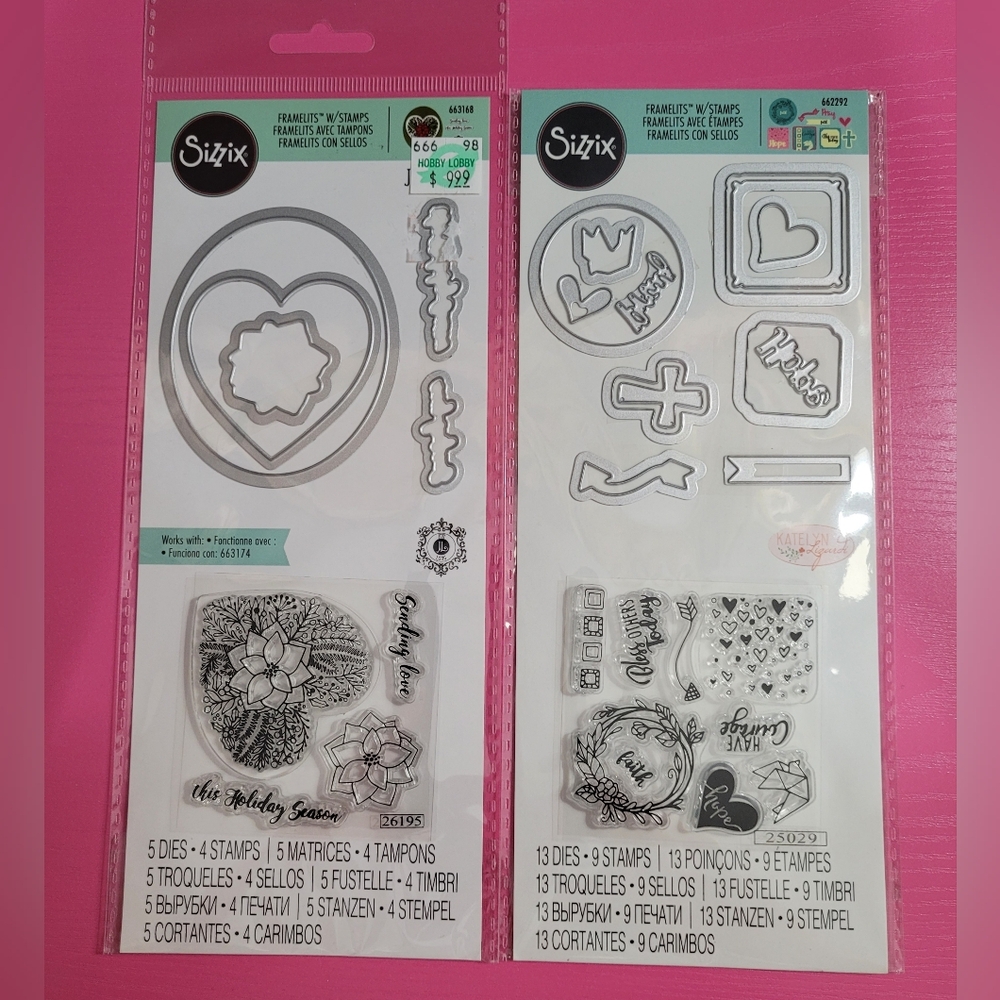 Sizzix Framelits Grace For Today Planner & Poinsettia Wreath Stamp/Die Sets 0418